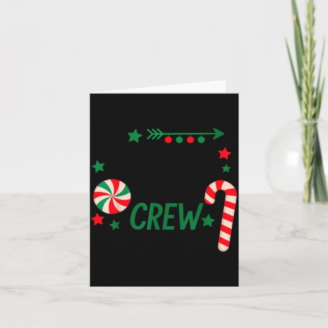 Christmas Candy Cane Crew Shirt Women Girls Boys K Kort (Framsida)