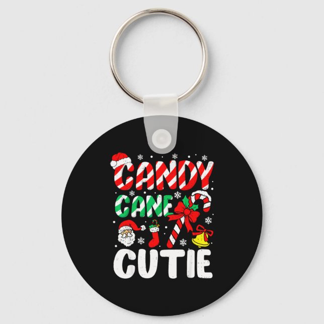 Christmas Candy Cane Cutie Xmas Holiday Toddler Ki Nyckelring (Framsida)