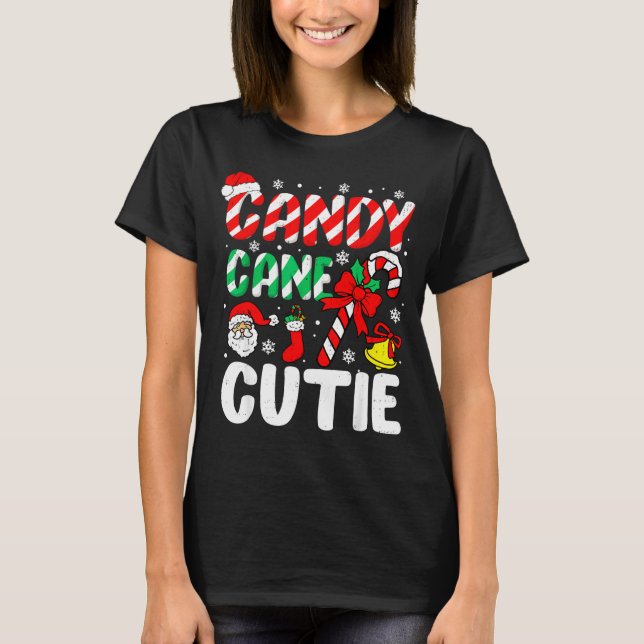 Christmas Candy Cane Cutie Xmas Holiday Toddler Ki T Shirt (Framsida)