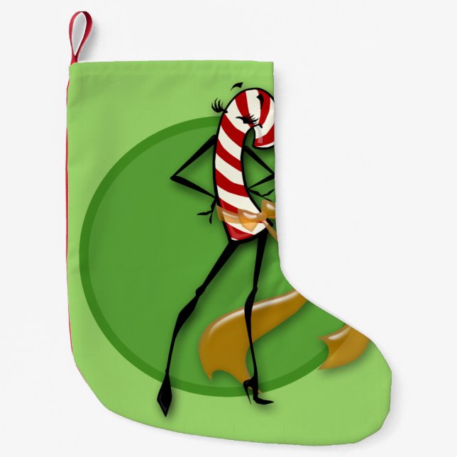 CHRISTMAS CANDY CANE DAM STOCKNING LITEN JULSTRUMPA (Framsidan)