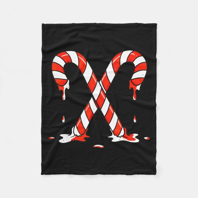 Christmas Candy Cane Drip Boys Girls Kids  Fleecefilt (Framsidan)