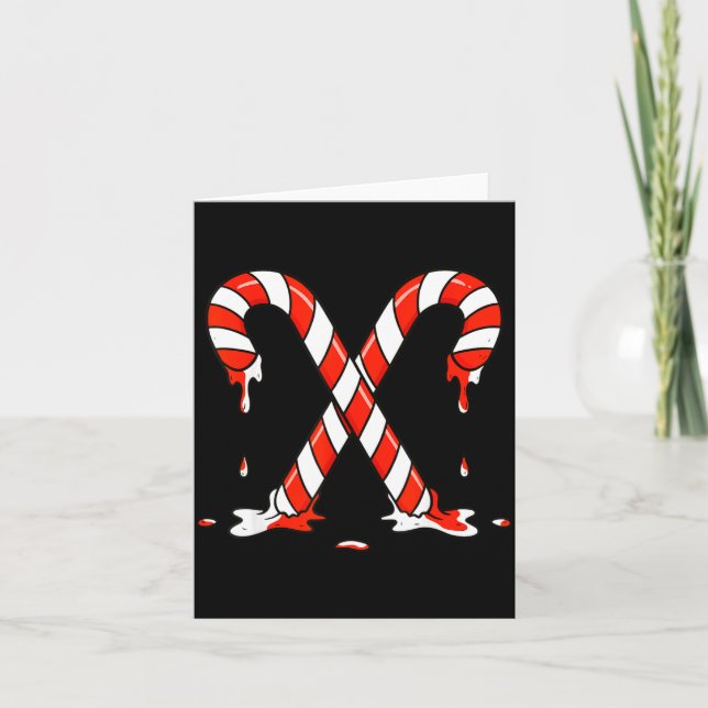 Christmas Candy Cane Drip Boys Girls Kids  Kort (Framsida)