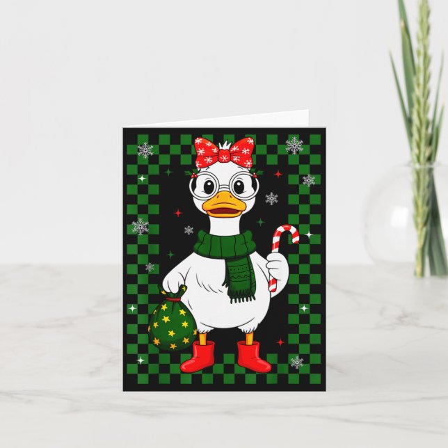 Christmas Candy Cane Goose Matching Couple Xmas Bo Kort (Framsida)