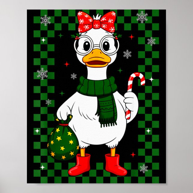 Christmas Candy Cane Goose Matching Couple Xmas Bo Poster (Framsidan)