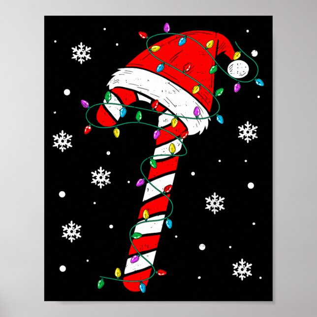 Christmas Candy Cane Hat Santa Xmas Holiday Toddle Poster (Framsidan)