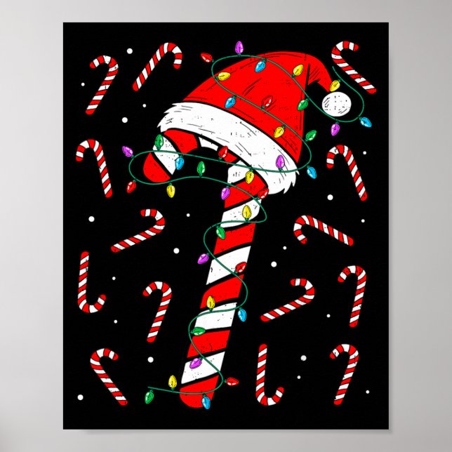 Christmas Candy Cane Hat Santa Xmas Holiday Toddle Poster (Framsidan)