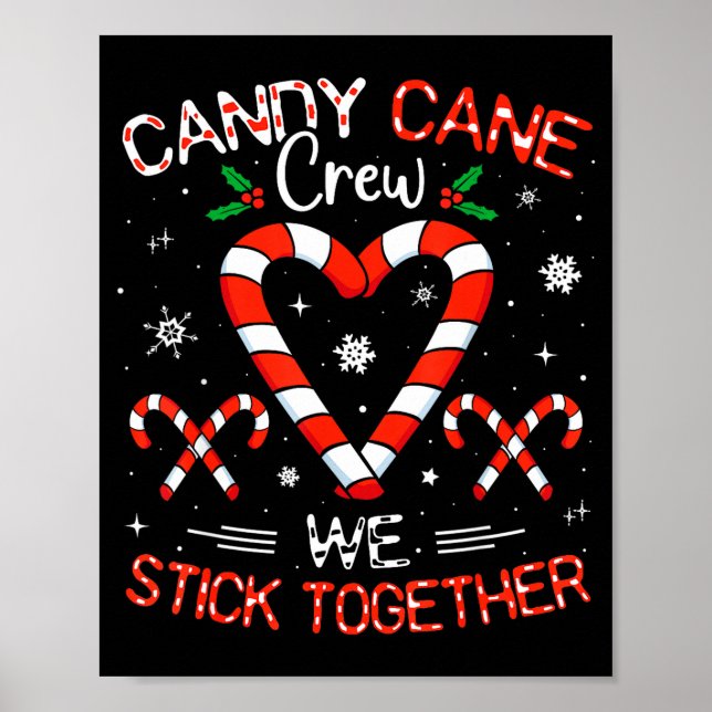 Christmas Candy Cane Heart Crew Family Matching Pa Poster (Framsidan)