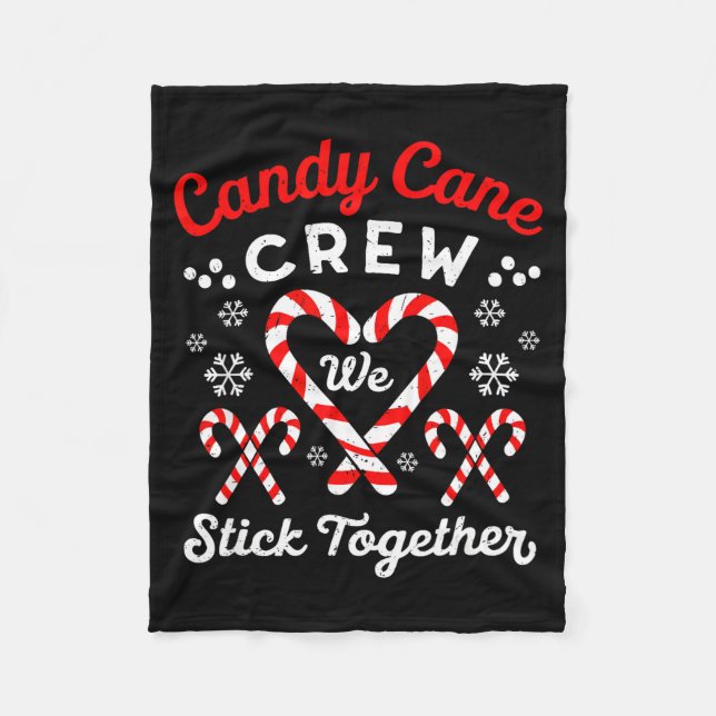 Christmas Candy Cane Heart Holiday Family Matching Fleecefilt (Framsidan)