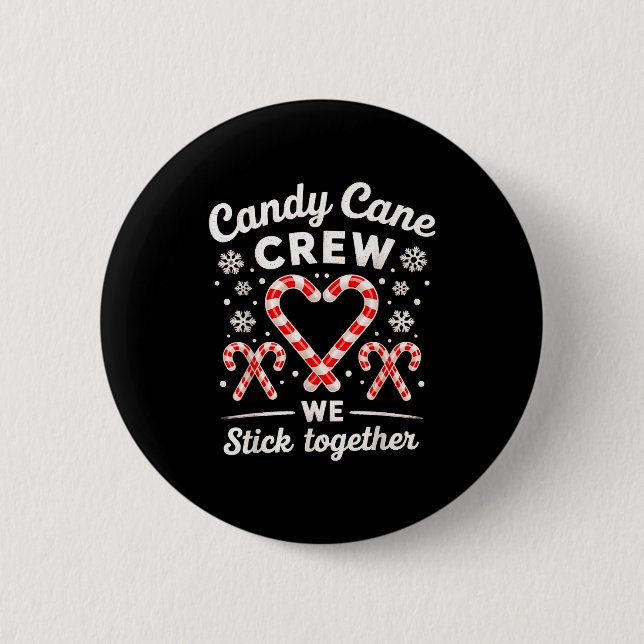 Christmas Candy Cane Heart Holiday Family Matching Knapp (Framsida)