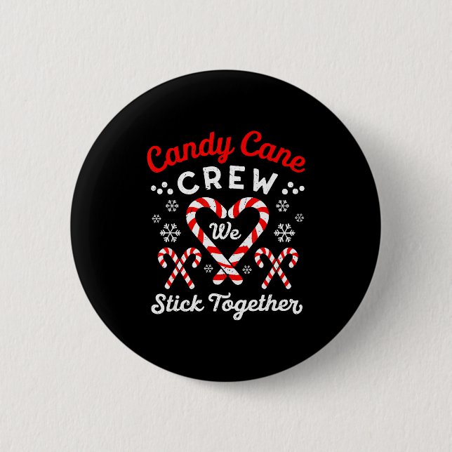 Christmas Candy Cane Heart Holiday Family Matching Knapp (Framsida)