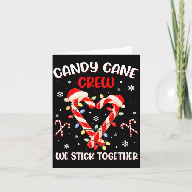Christmas Candy Cane Heart Holiday Family Matching Kort (Framsida)