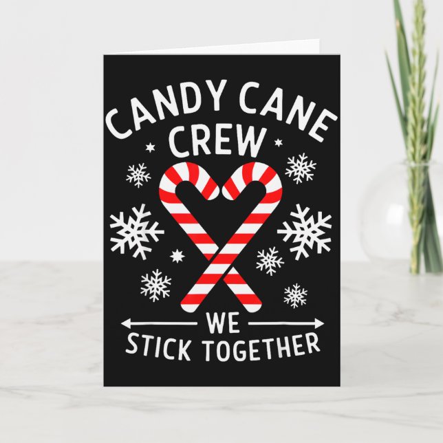 Christmas Candy Cane Heart Holiday Family Matching Kort (Framsida)