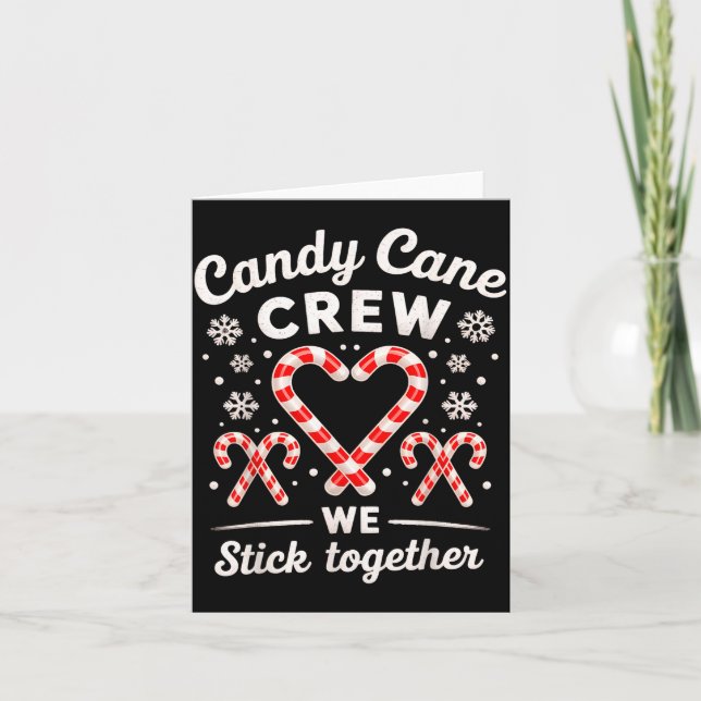 Christmas Candy Cane Heart Holiday Family Matching Kort (Framsida)