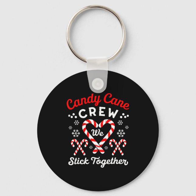 Christmas Candy Cane Heart Holiday Family Matching Nyckelring (Framsida)