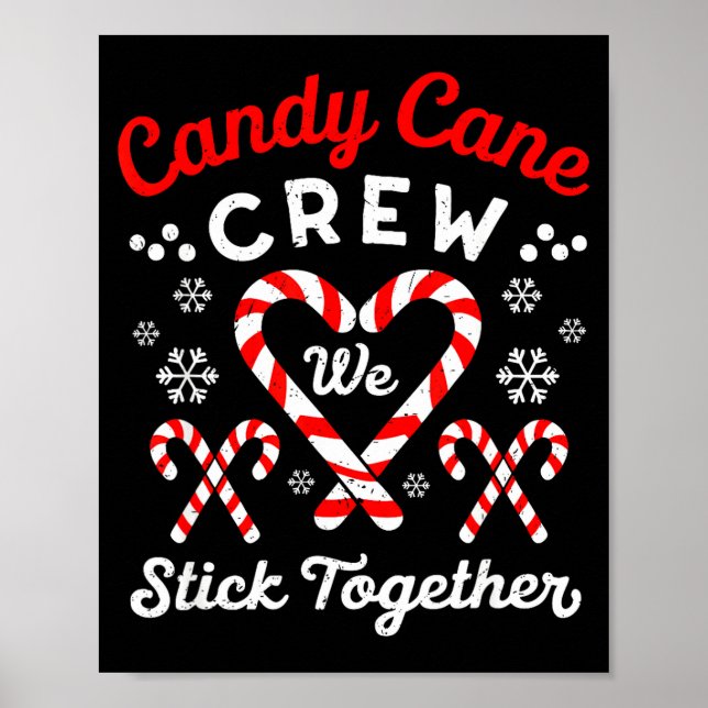 Christmas Candy Cane Heart Holiday Family Matching Poster (Framsidan)