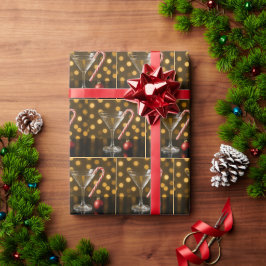 Christmas Candy Cane Hooked on a Martini Glass Presentpapper