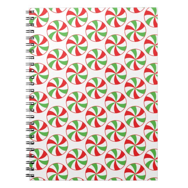 Christmas Candy Cane Print Cover Notebook Journal Anteckningsbok (Framsidan)