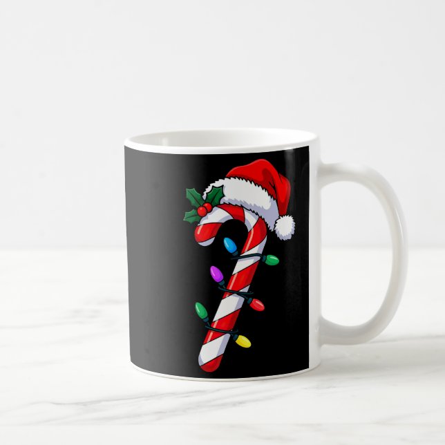 Christmas Candy Cane Santa Xmas  Kaffemugg (Höger)