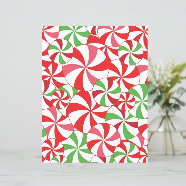 Christmas Candy Cane Scrapbook Paper (Stående Fram)