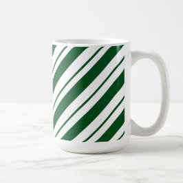 Christmas Candy Cane Stripes in Green and White  Kaffemugg
