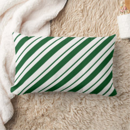 Christmas Candy Cane Stripes in Green and White  Lumbarkudde