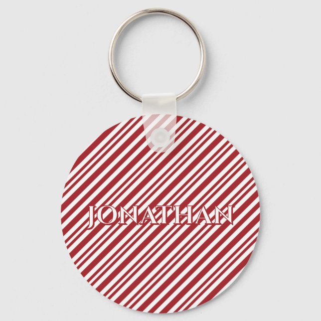 Christmas Candy Cane Stripes keychain Nyckelring (Baksida)