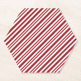 Christmas Candy Cane Stripes Underlägg Papper