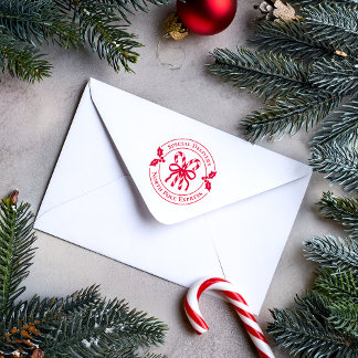 Christmas Candy Cane Wood Art Stamp Självfärgande Stämpel