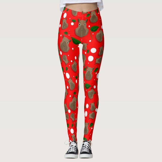 christmas Capybara Leggings (Framsida)