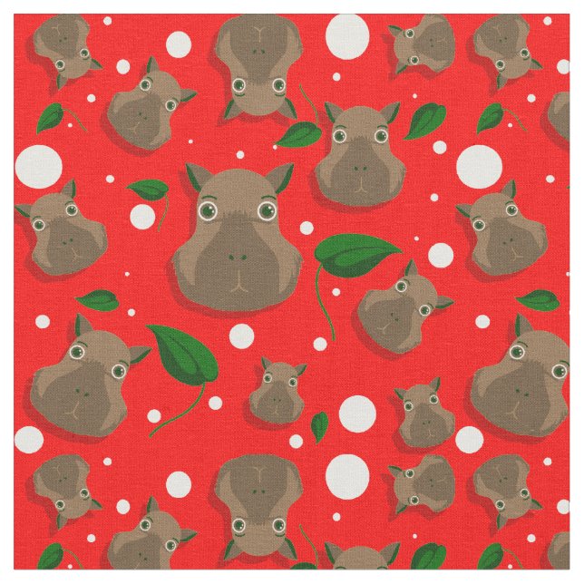 christmas Capybara Tyg (Närbild)