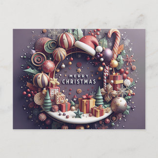 Christmas Card - 3D Theme Helg Vykort