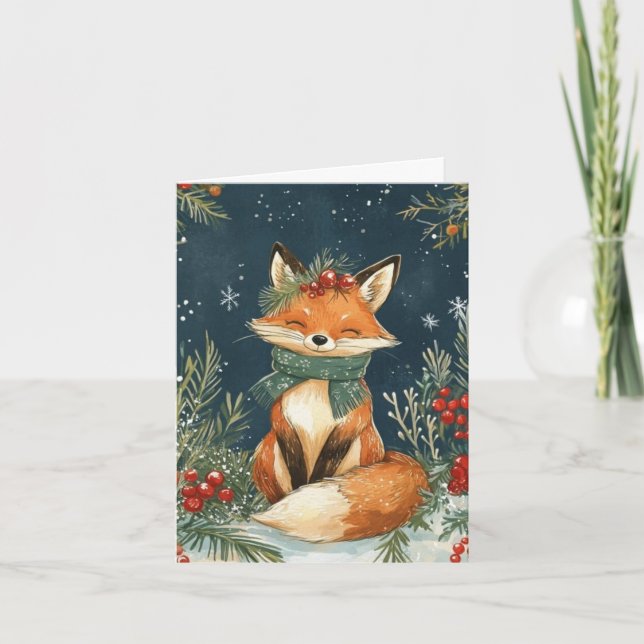 Christmas Card - A Foxy Christmas Helgkort (Framsida)