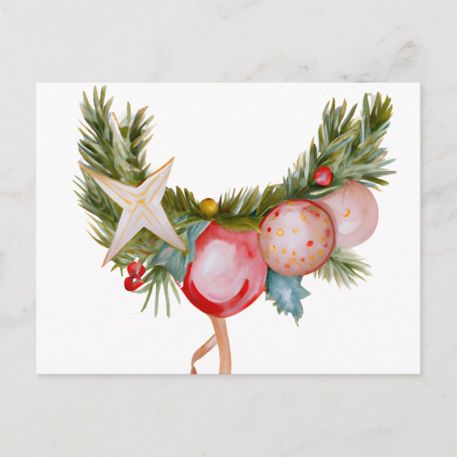 Christmas Card Best Wishes Christmas Ornatments Fe Vykort (Framsida)