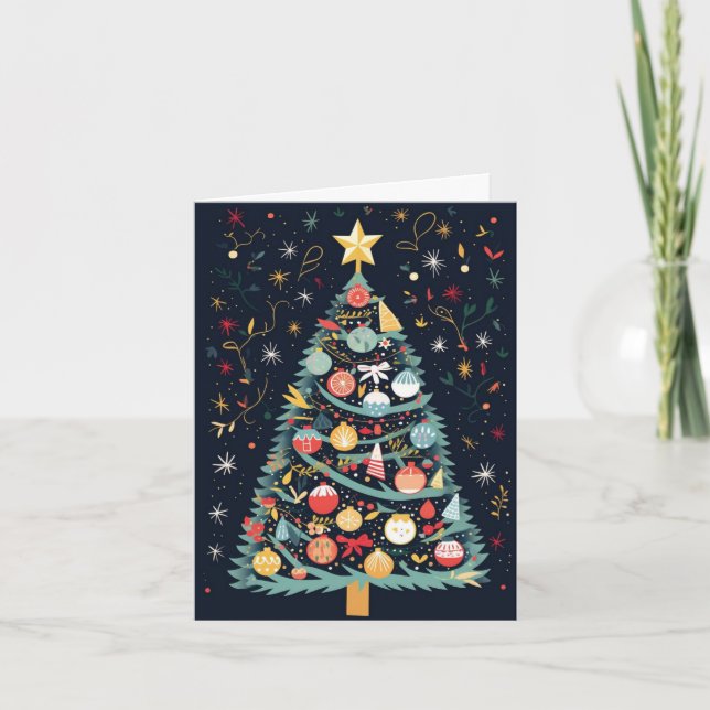 Christmas Card - Decorative Christmas Tree Helgkort (Framsida)
