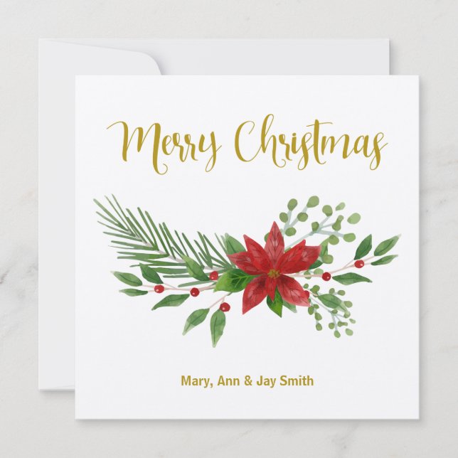 Christmas card design with Poinsettia Design (Framsida)