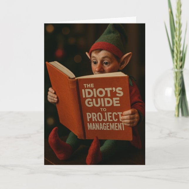 Christmas card elf 'Idiots Guide Site Management' Kort (Framsida)