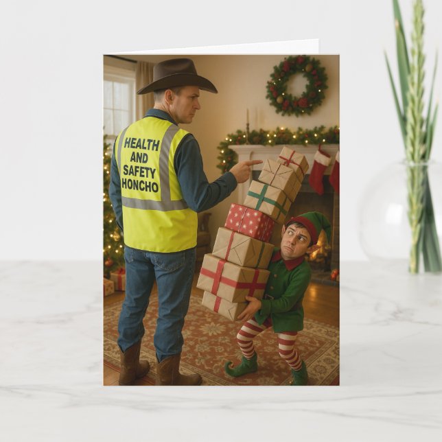 Christmas card - Elf & Safety Kort (Framsida)