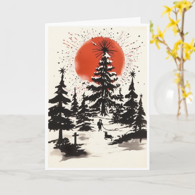 Christmas card kort (Gul blomma)