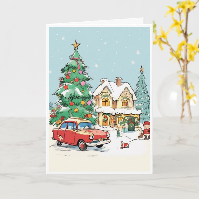 Christmas card kort (Gul blomma)