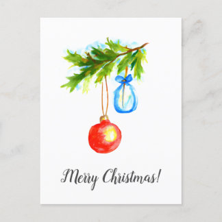 Christmas Card Merry Christmas Wishes Ornatments   Vykort