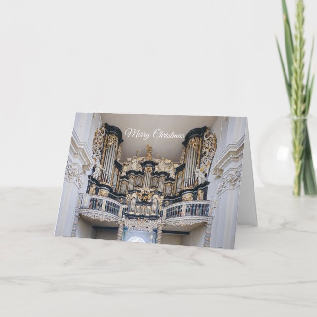 Christmas card of a baroque organ in Germany Tack Kort (Framsida)