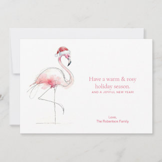 CHRISTMAS CARD Pink Flamingo Florida Holiday Card Julkort