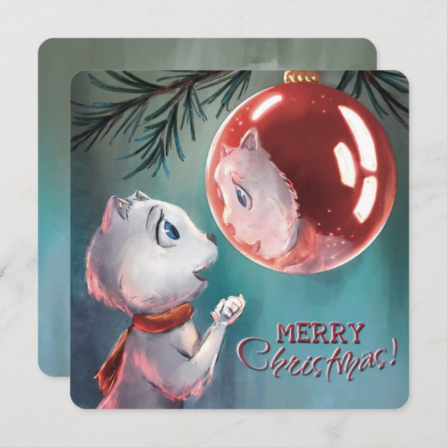 Christmas card - reflection - by Monika Marzec Anteckningskort (Fram/baksida)