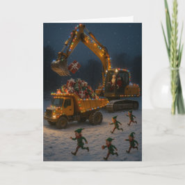 Christmas card Santa, Christmas Elves, digger, Kort