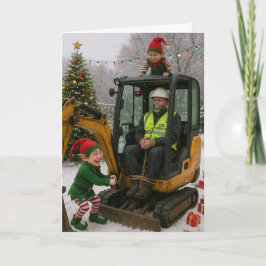 Christmas card - Site manager kidnapped by elves! Kort