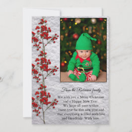 Christmas Card With a Smiling and Happy Baby. Julkort