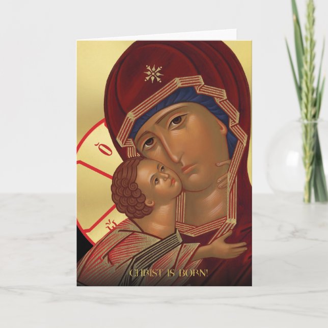 Christmas Card with Virgin Mary Helgkort (Framsida)