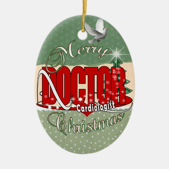 CHRISTMAS CARDIOLOGIST DOKTOR JULGRANSPRYDNAD KERAMIK (Framsidan)