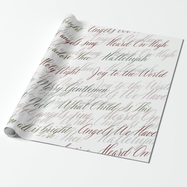 Christmas Carols Wrapping Paper Presentpapper (Utrullad)