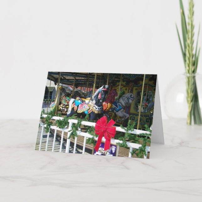 ’CHRISTMAS CAROUSEL ÖNSKEMÅL’ HELGKORT (Framsida)